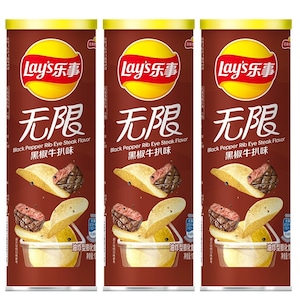 Lay's レイズ ポテトチップス ブラックペッパーリブアイステーキ味 3個セット