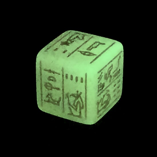古代エジプトダイス【蓄光・レーザー刻印】6面サイコロ単品 DTDEgypt10