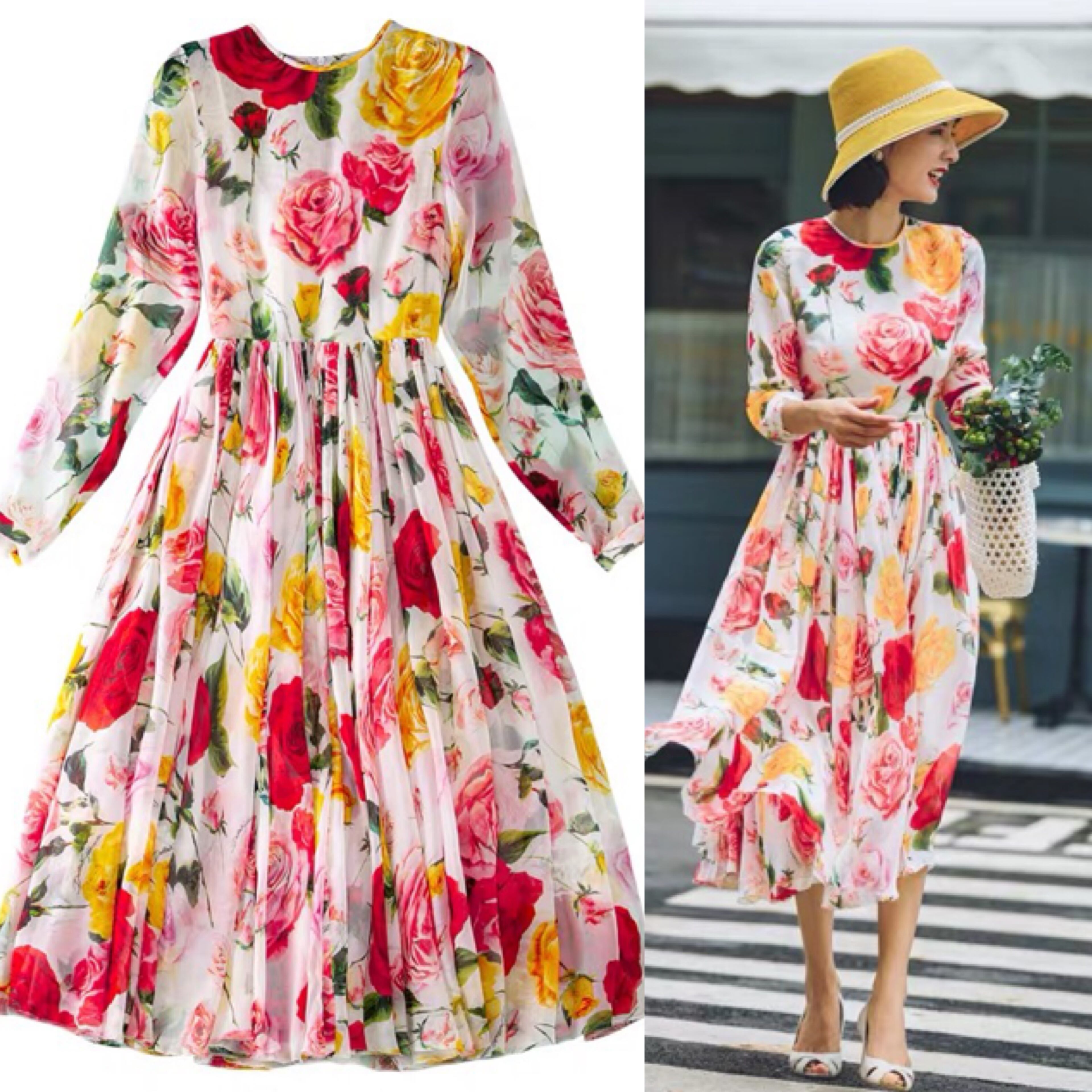 カラフル 薔薇 ワンピース 花柄 | LOVEYsmileSHOP