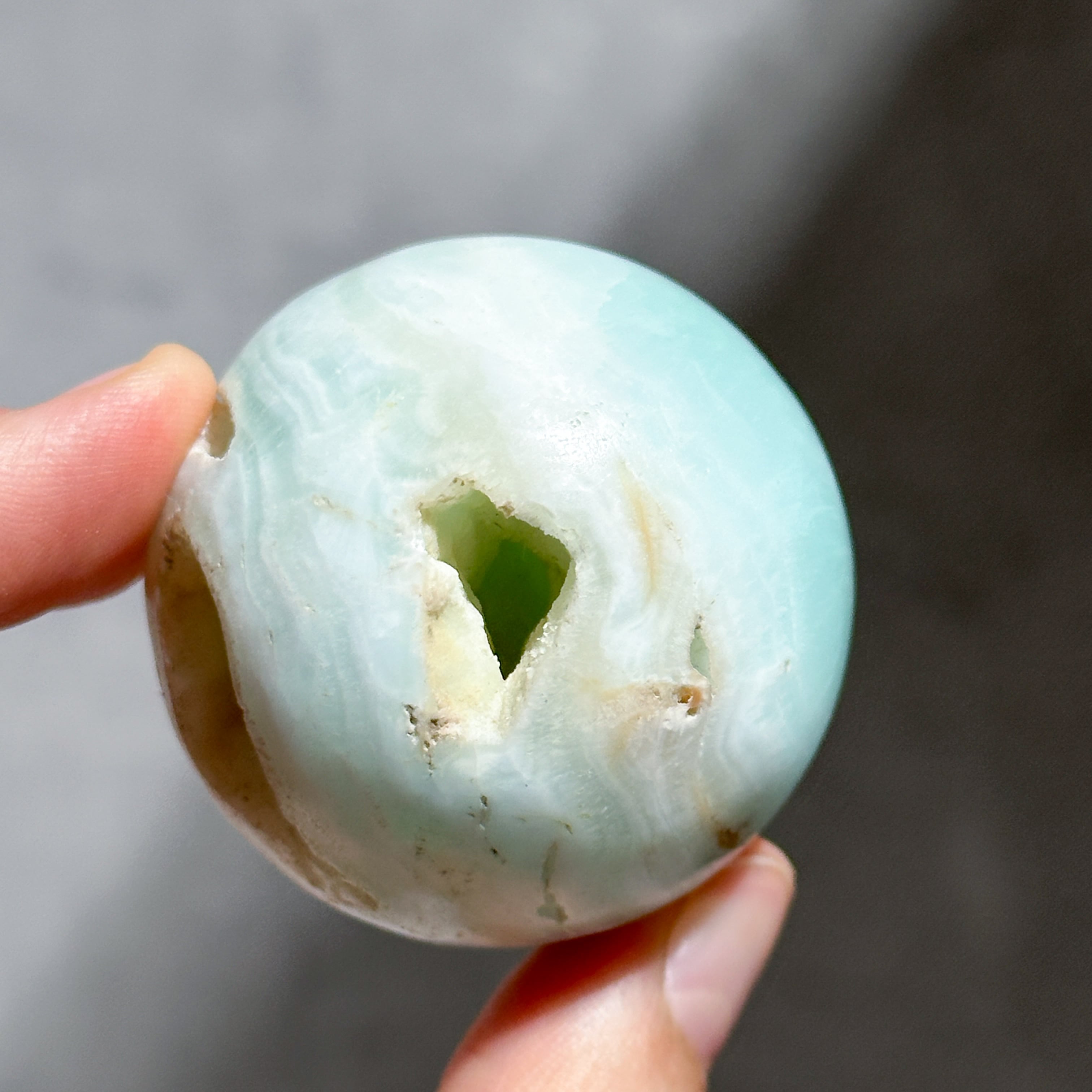 カリビアンブルーカルサイト スフィア（丸玉）02◇Caribbian Blue