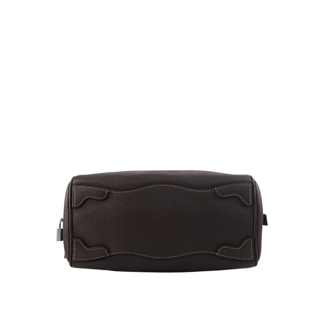 PRADA プラダ ハンドバッグ ブラウン ロゴ レザー ボストンバッグ カデナ vintage ヴィンテージ オールド pn7xkf