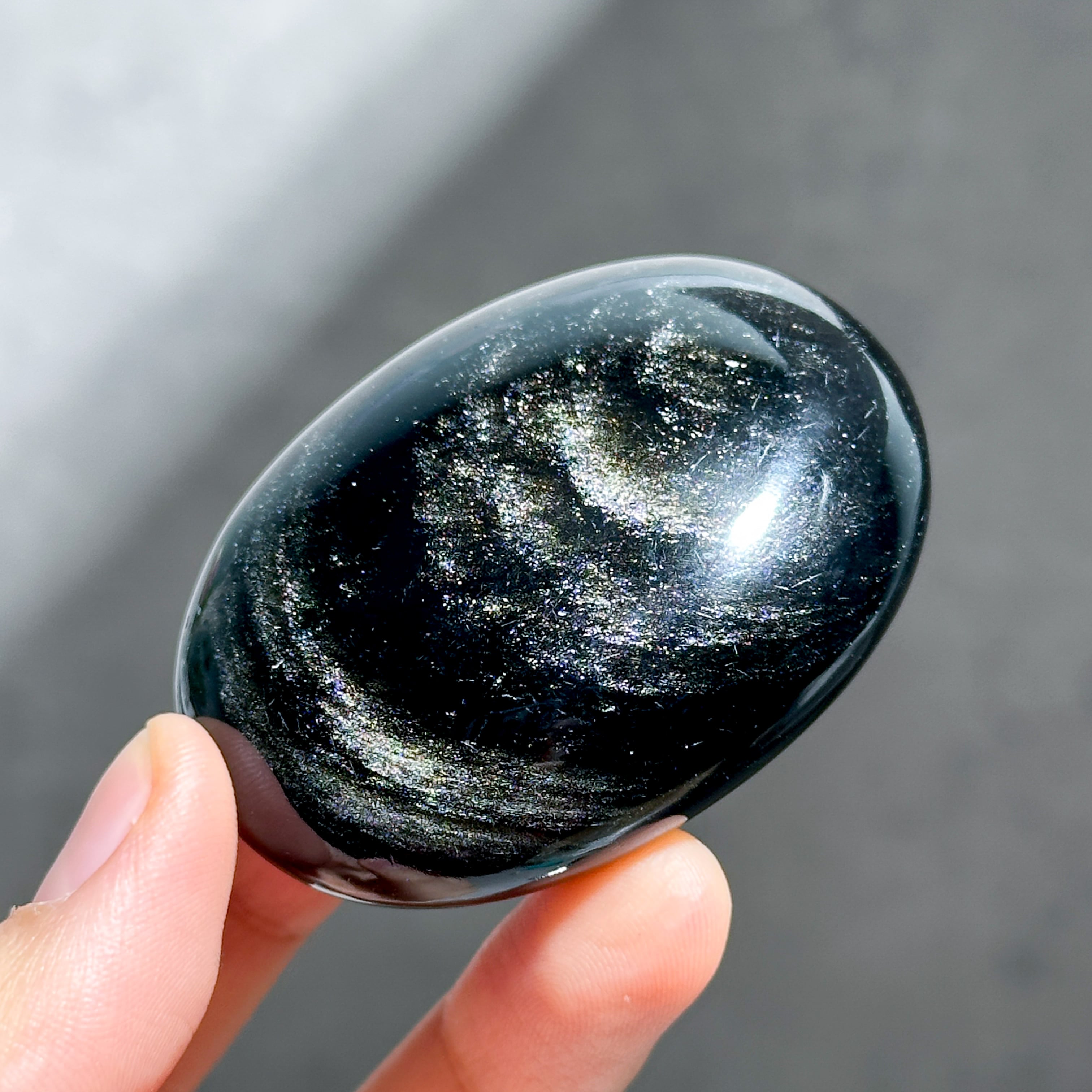 シルバーオブシディアン パーム71◇Silver obsidian◇天然石・鉱物
