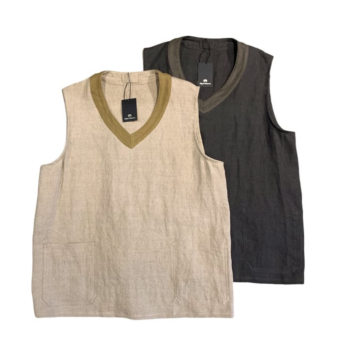 Nigel Cabourn / FRENCH HOSPITAL VEST REVERSIBLE - LINEN