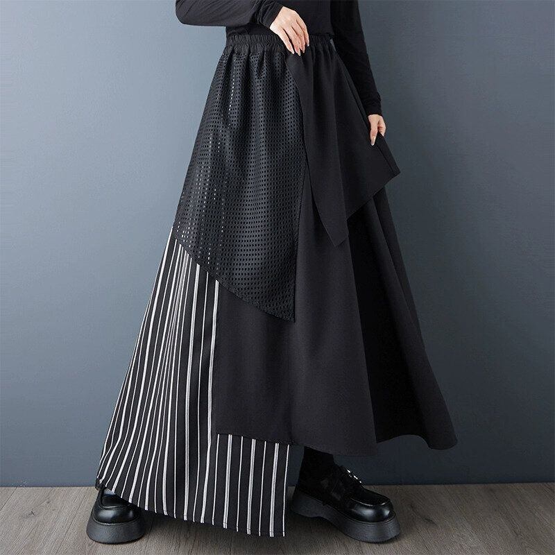 MULTI LAYERED IRREGULAR HEM A-LINE LONG SKIRT 1color M-15084