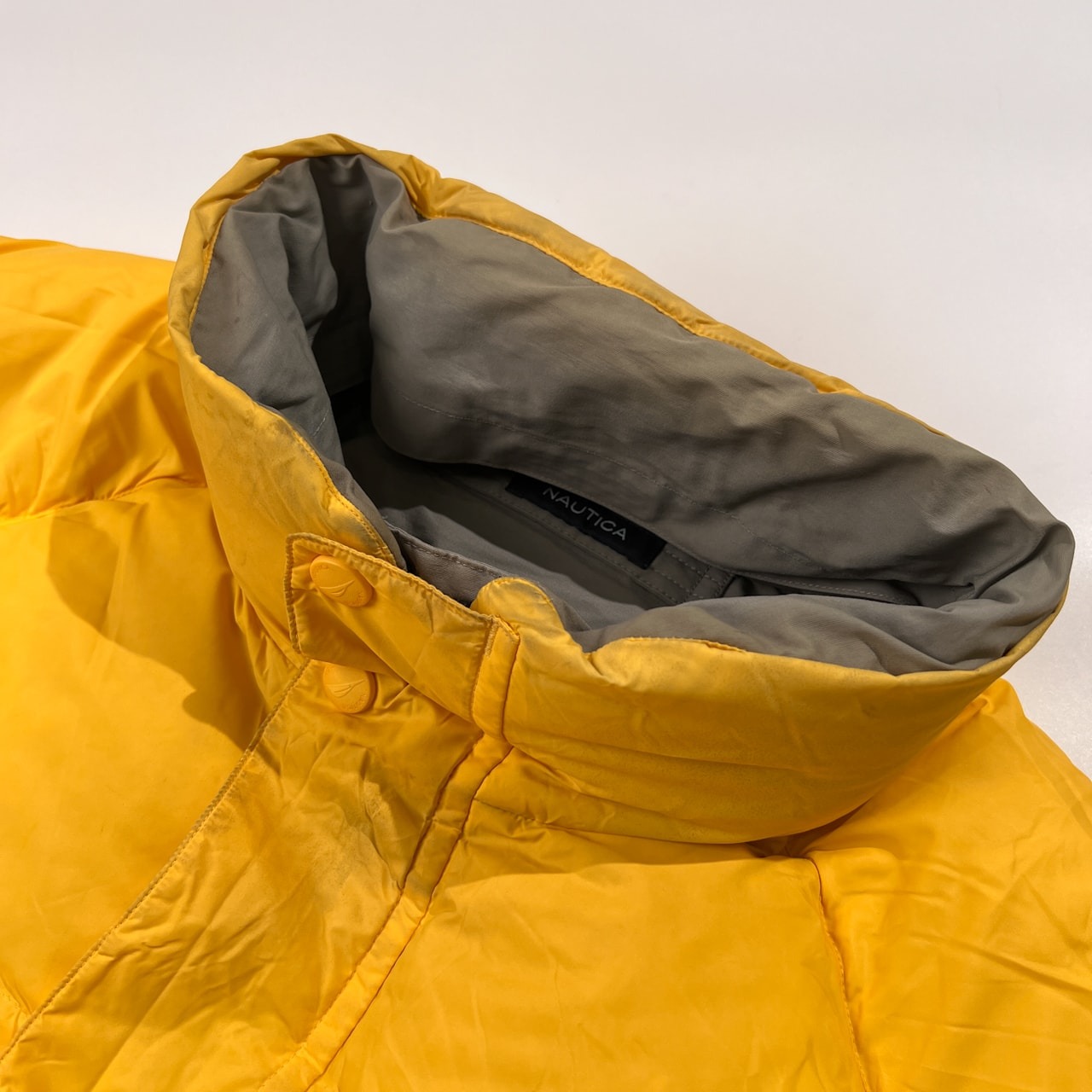 00s NAUTICA ノーティカ セーリング リバーシブル ダウンジャケット サイズ L /メンズ/グレー/イエロー/オールド
