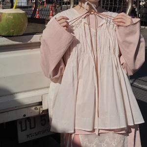 細リボンネックギャザーベスト ・10276