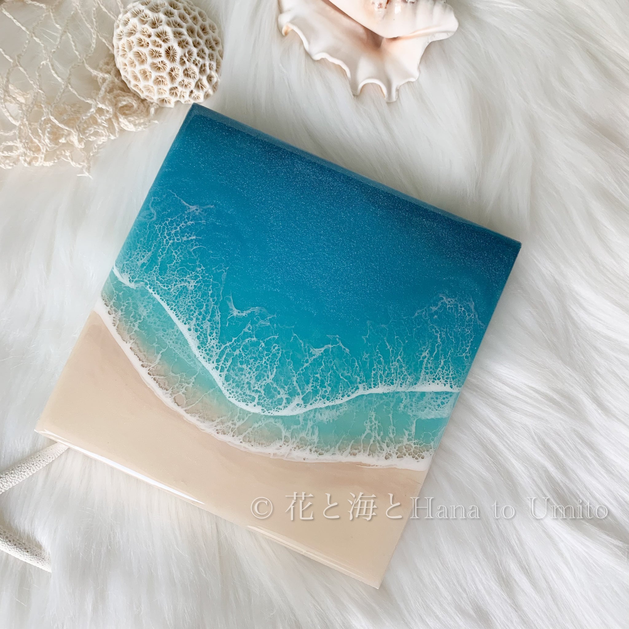 海と白波のキャンバスアート✳︎海レジンアート オーシャンアート | 花
