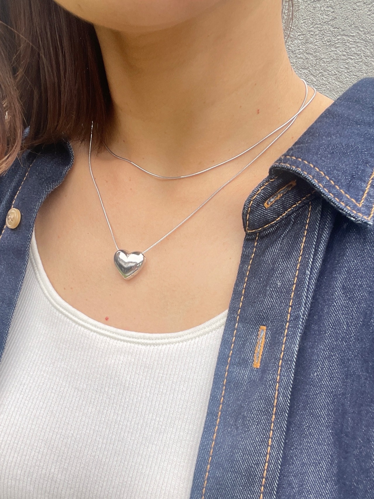 silver heart necklace