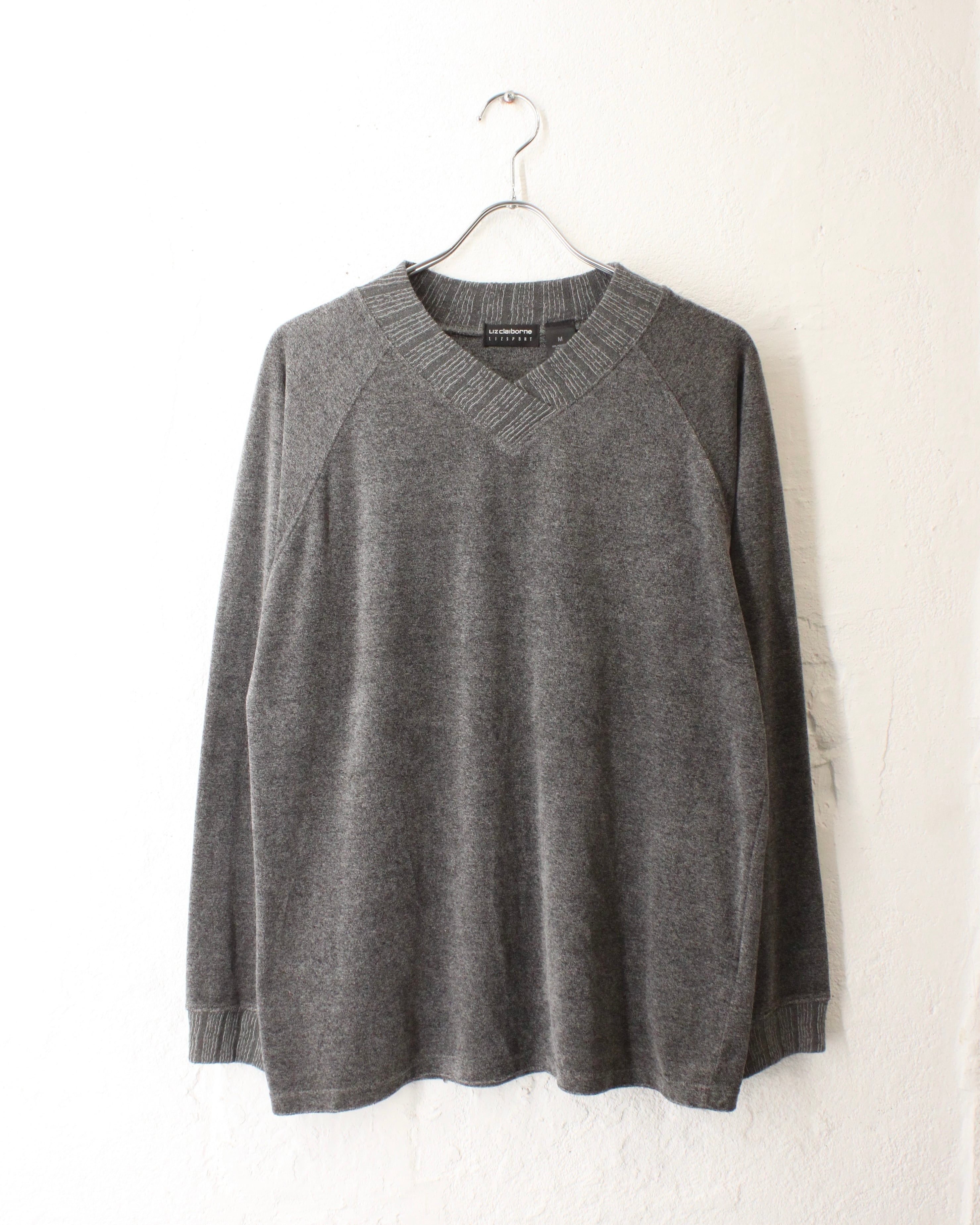 00s LIZ claiborne V-Neck L/S Pile Sweater