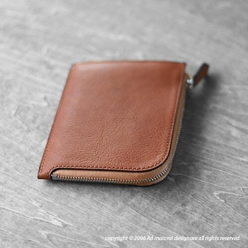 L型財布 "Leatus" ・キャメル×オレンジ[受注制作品]