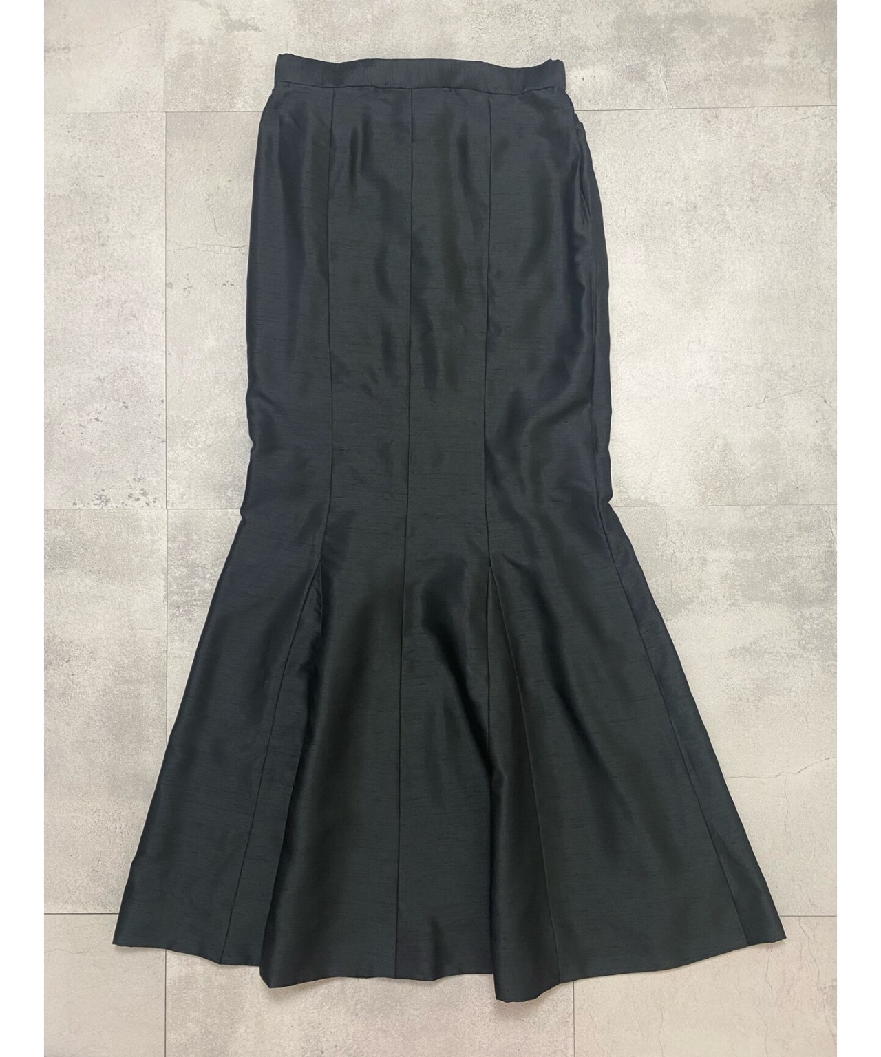 shiny black mermaid maxi skirt-3398-4