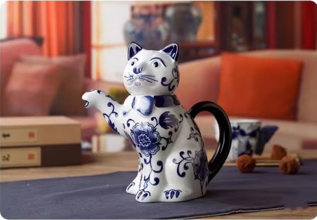 セラミック猫のティーポット | しゃらら堂
