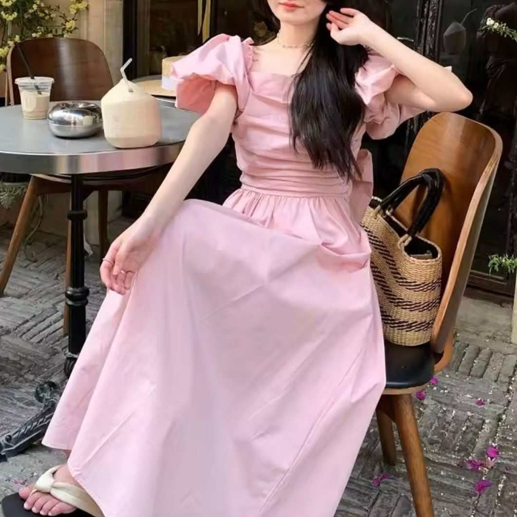 バックリボンワンピース