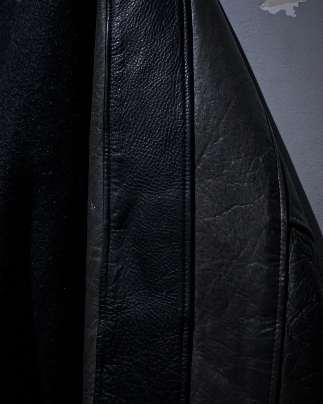 add (C) vintage】“FOX RACING” Wool × Leather Logo Embroidery