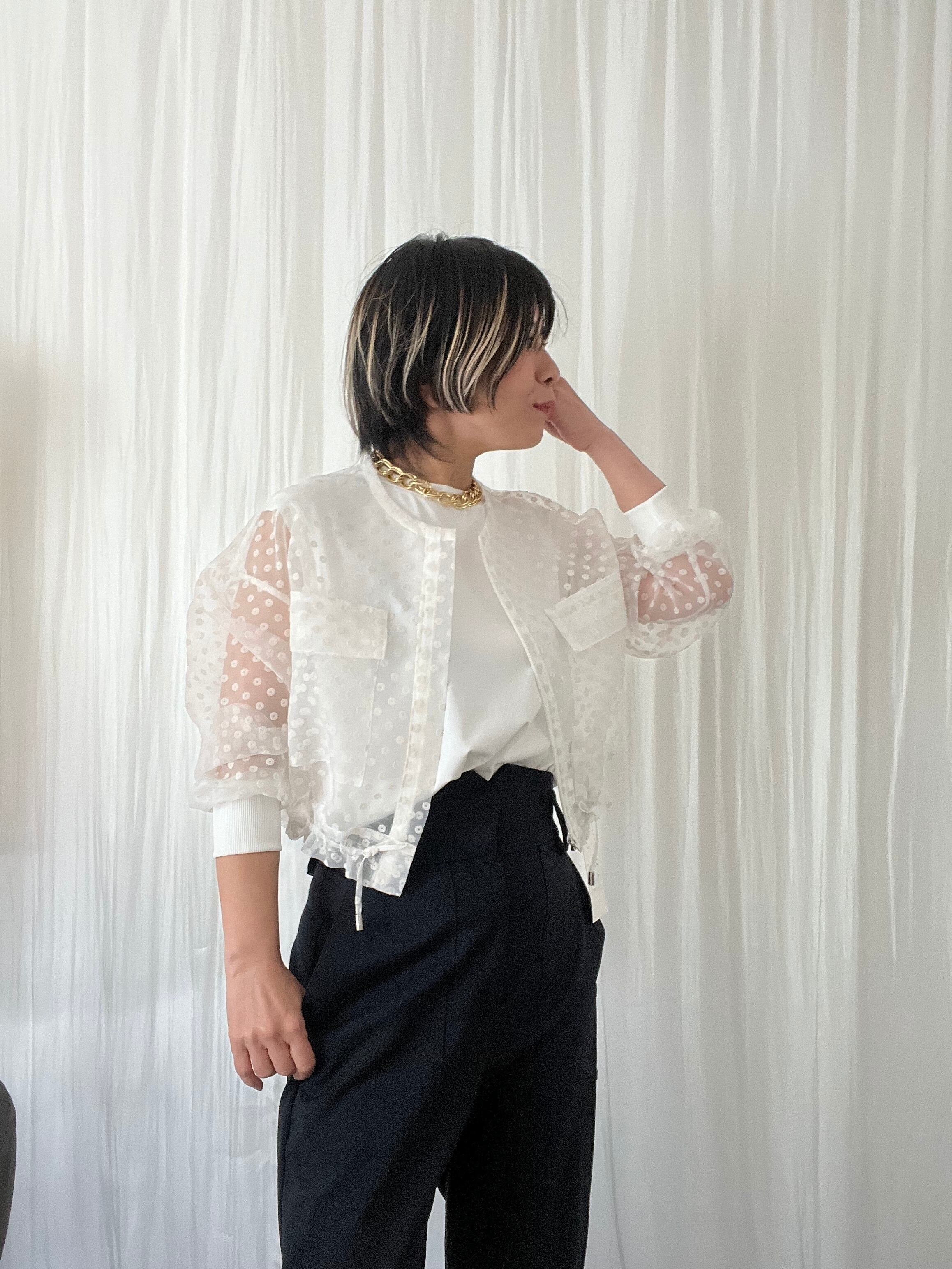 【2026新作】シアーブルゾン　フロッキードット