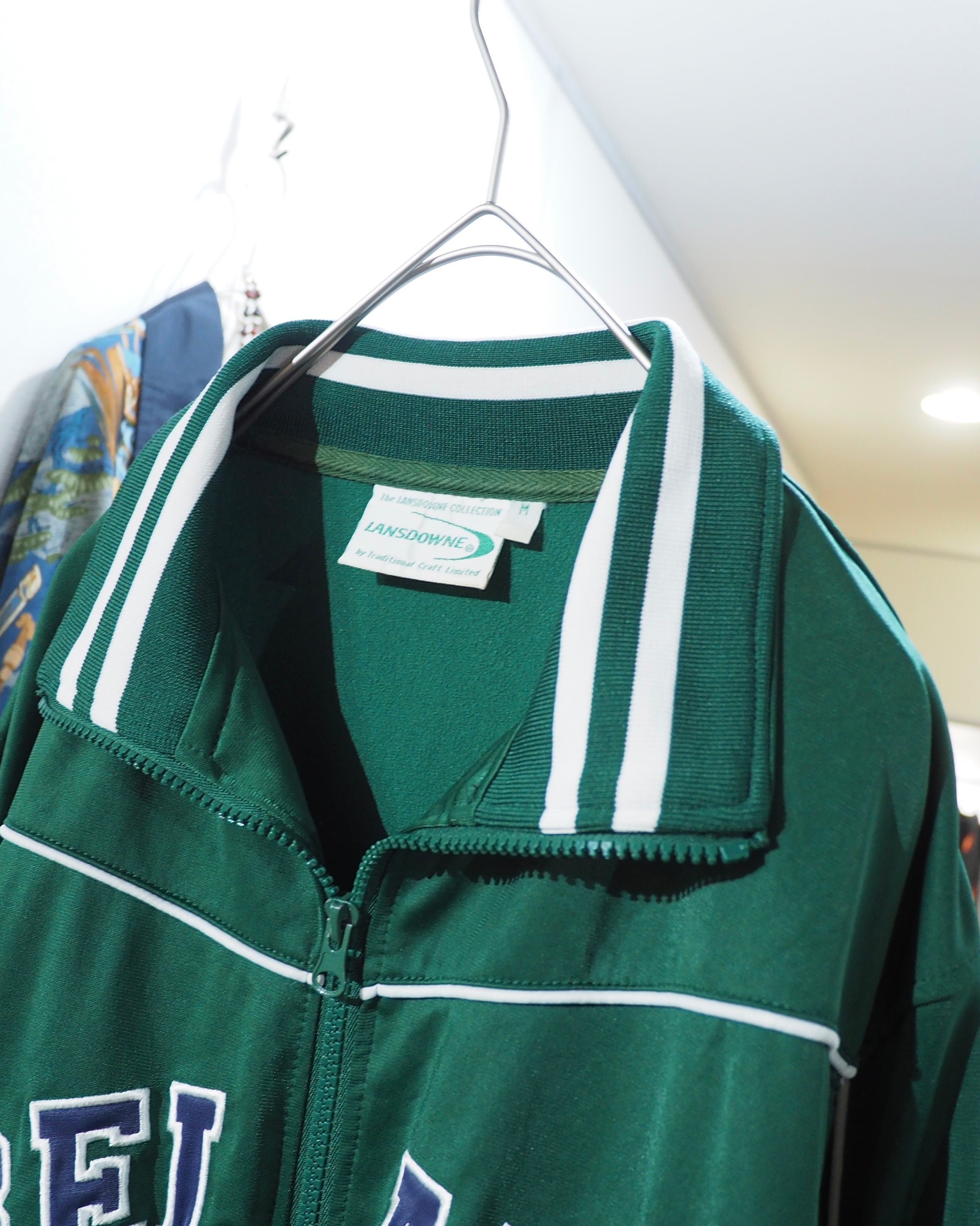 1990s " IRELAND " Embroidery Irish Green Color Track jacket