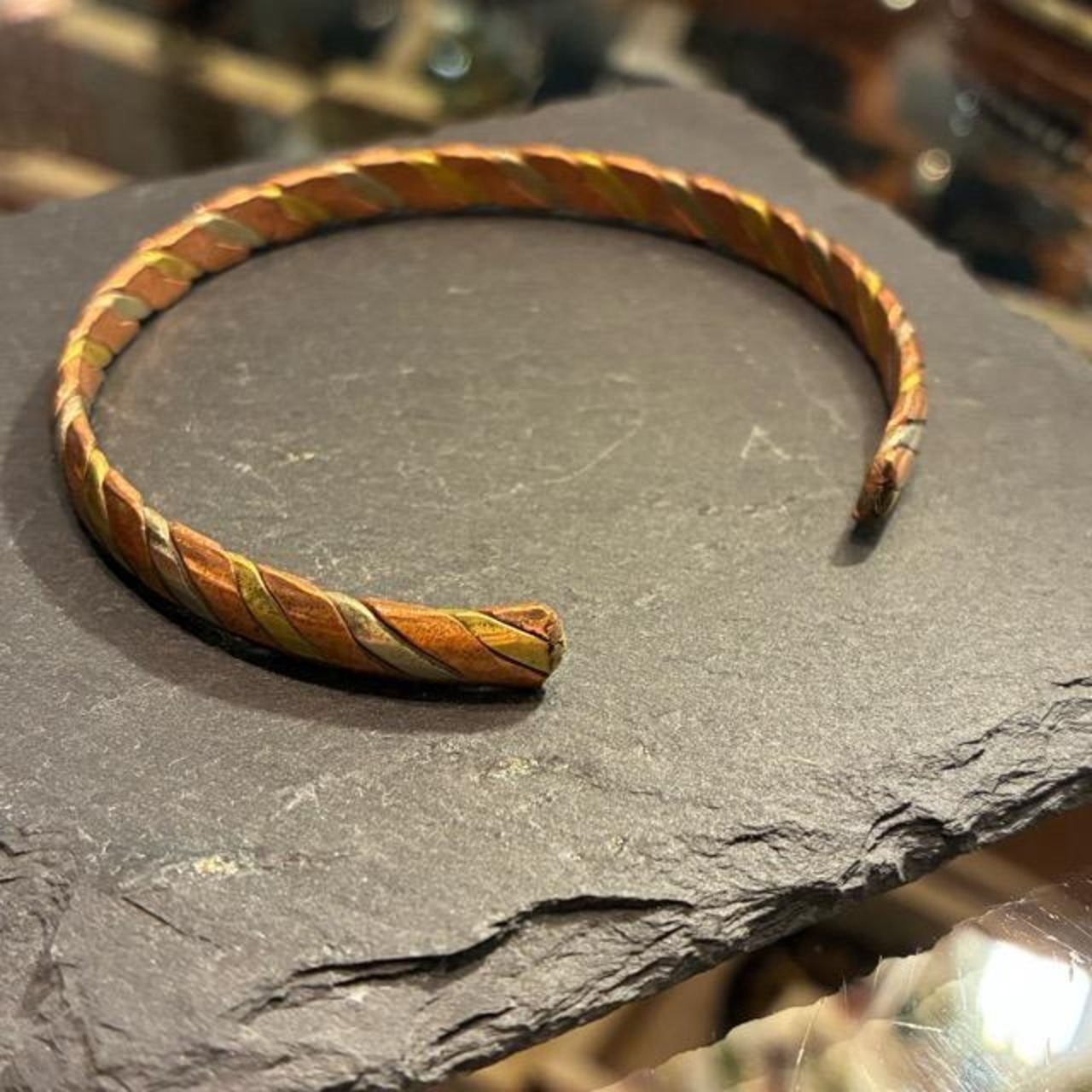 TOPANGA Jewelry　エンシェントブラス＆コッパーバングル　スパイラル　ブレスレット　カフスブレスレット　チベタンバングル　