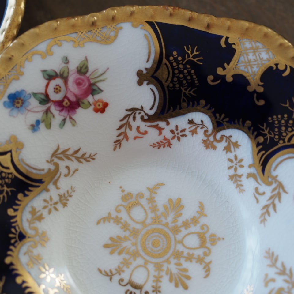 英国コールポート 希少 バットウィング・コバルト トリオA カップ