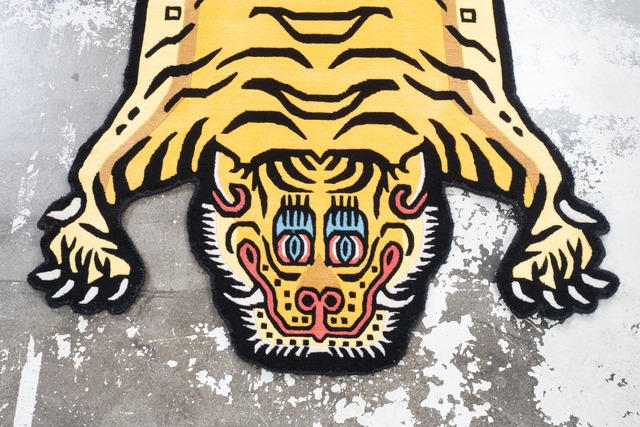 Tibetan Tiger Rug 《Lサイズ•ウール・オリジナル3・シグネチャーイエロー113》チベタンタイガーラグ