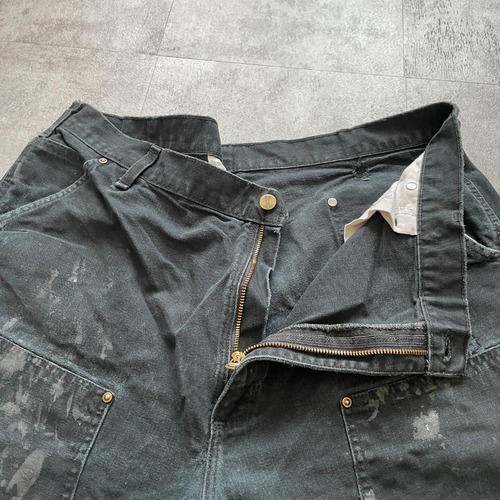 メキシコ製 ブラック ダブルニー Carhartt B136 BLK 42×34 詳細写真7