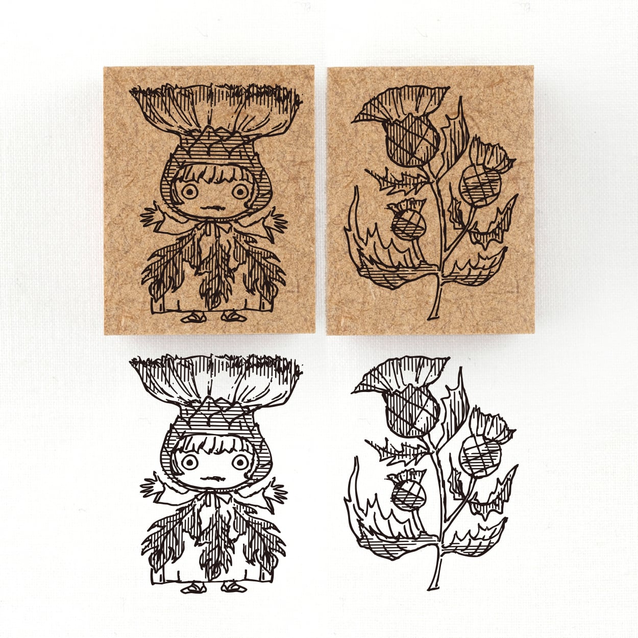 『アザミの精霊 シスル Thistle』花の精霊フローラニマ達のスタンプ 26×34mm