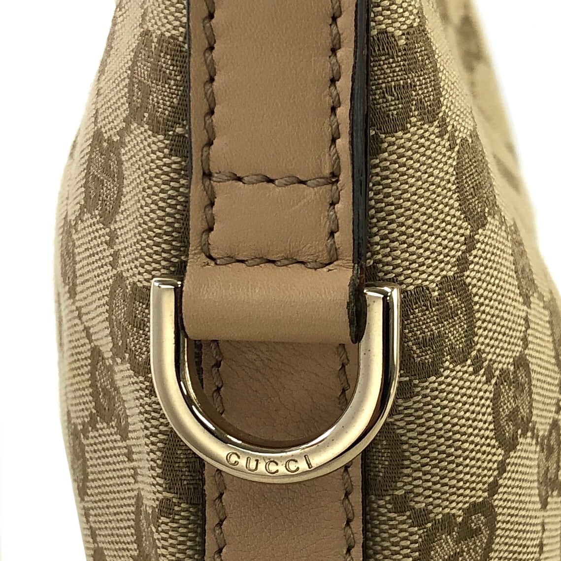 GUCCI グッチ GG柄 GGロゴ キャンバス レザー ホーボーバッグ