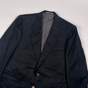 80s Christian Dior MONSIEUR クリスチャンディオール 刻印ボタン 2B テーラードジャケット 87-92-165/ダークグレー メンズ  ビンテージ