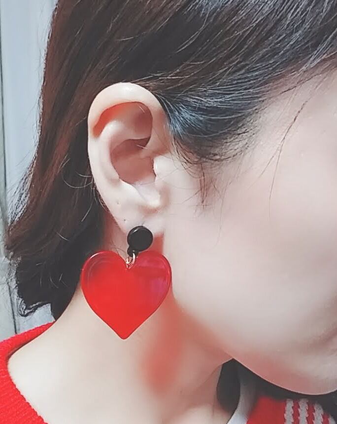 ハート ピアス イヤリング ハート型 デート ラブ バレンタイン アクセ アクセサリー アクセ 恋 大人女子 大人かわいい キュート カップル