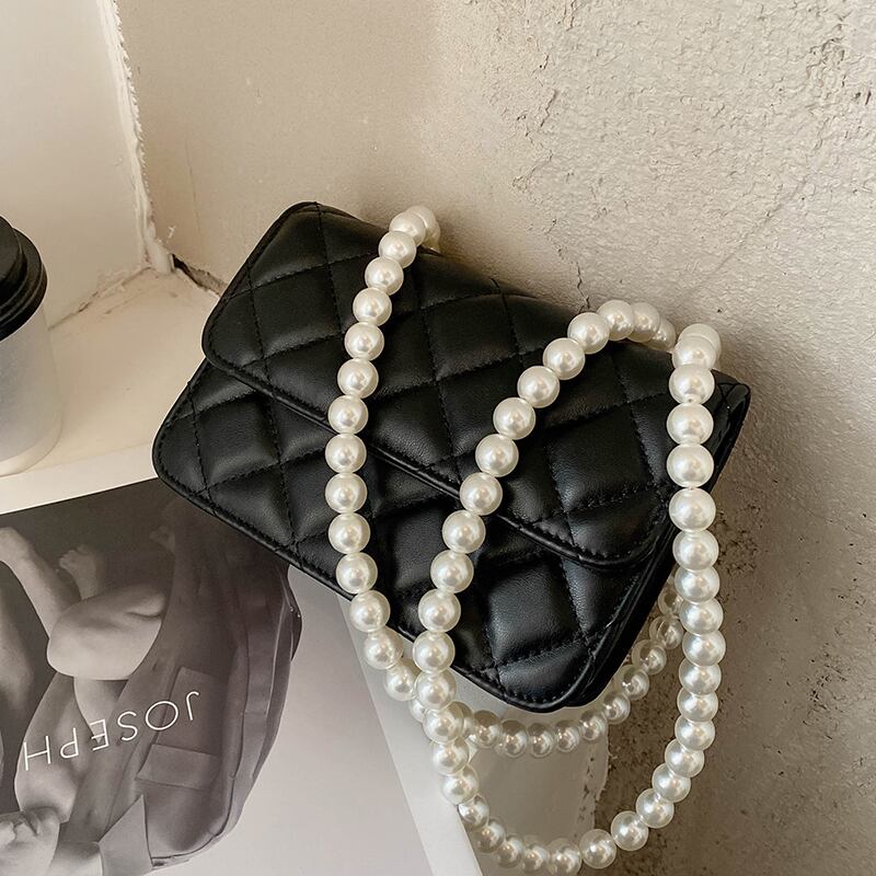 レッドパールチェーン スタイル 真珠 スクウェア メッセンジャーバッグ Tiancai_Wing_Bag34002232949