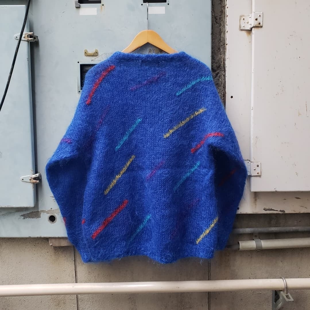 80sヴィンテージモヘアウールニットセーター【アメリカ】超美品！水色ブルー