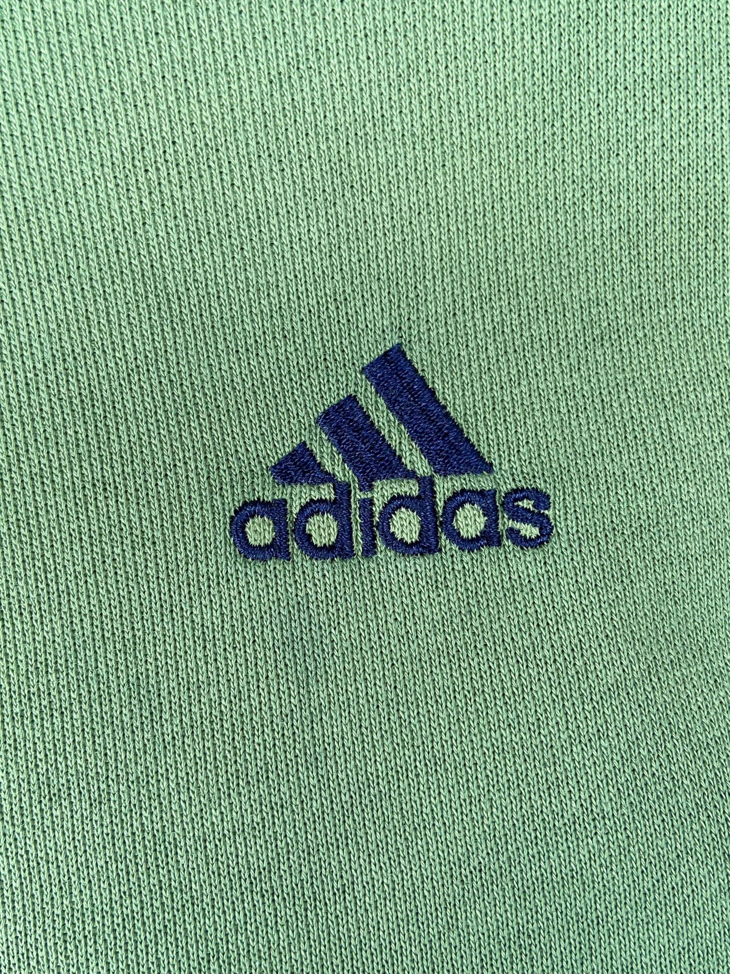 古着 adidas/アディダス トレーナー 刺繍ロゴ スウェット グリーン