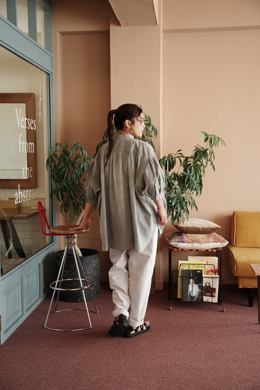 Cotton Linen Fly-Front Blouse