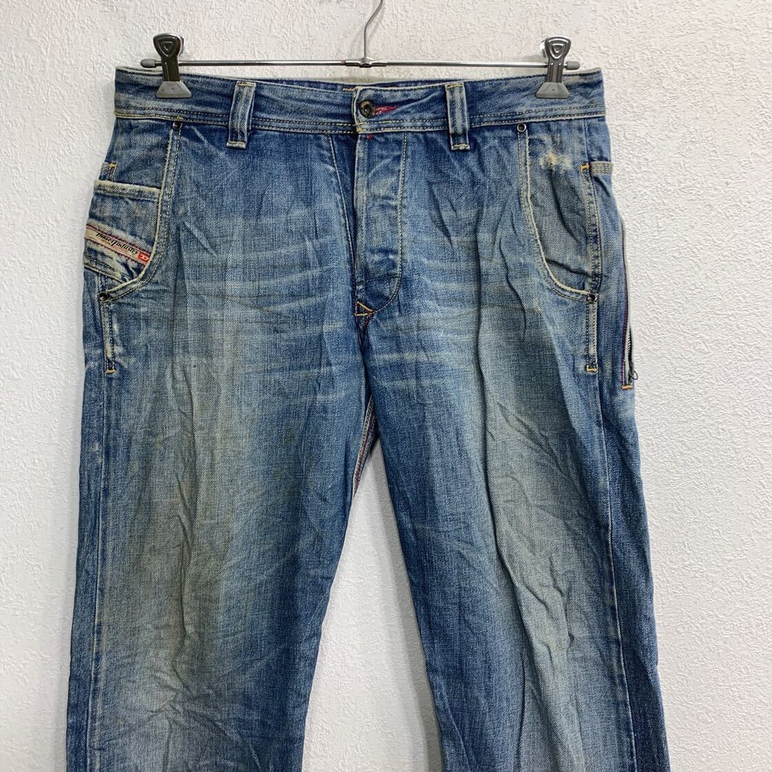DIESEL デニムパンツ W32 ディーゼル PREETO ボタンフライ ブルー 古着 