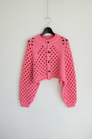 [CURRENTAGE] knit short cardigan Pink