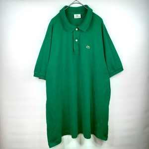 ラコステ　ポロシャツ　半袖　刺繍ロゴ　シェルボタン　オーバーサイズ　グリーン　8