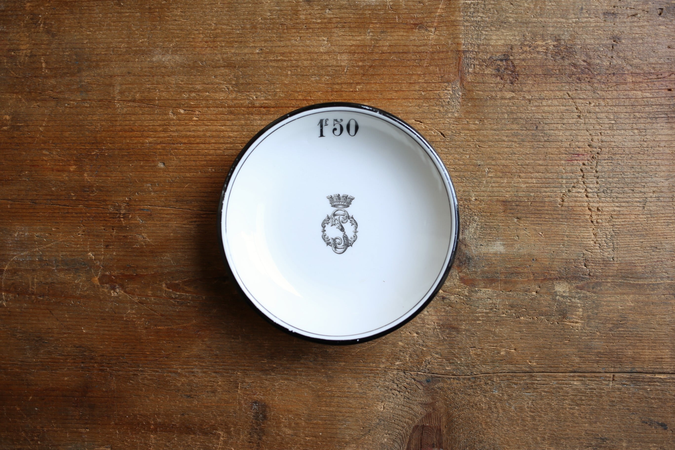 フランス アンティーク ヴィンテージ 勘定皿 『1₣50』 Limoges U.C N-00803