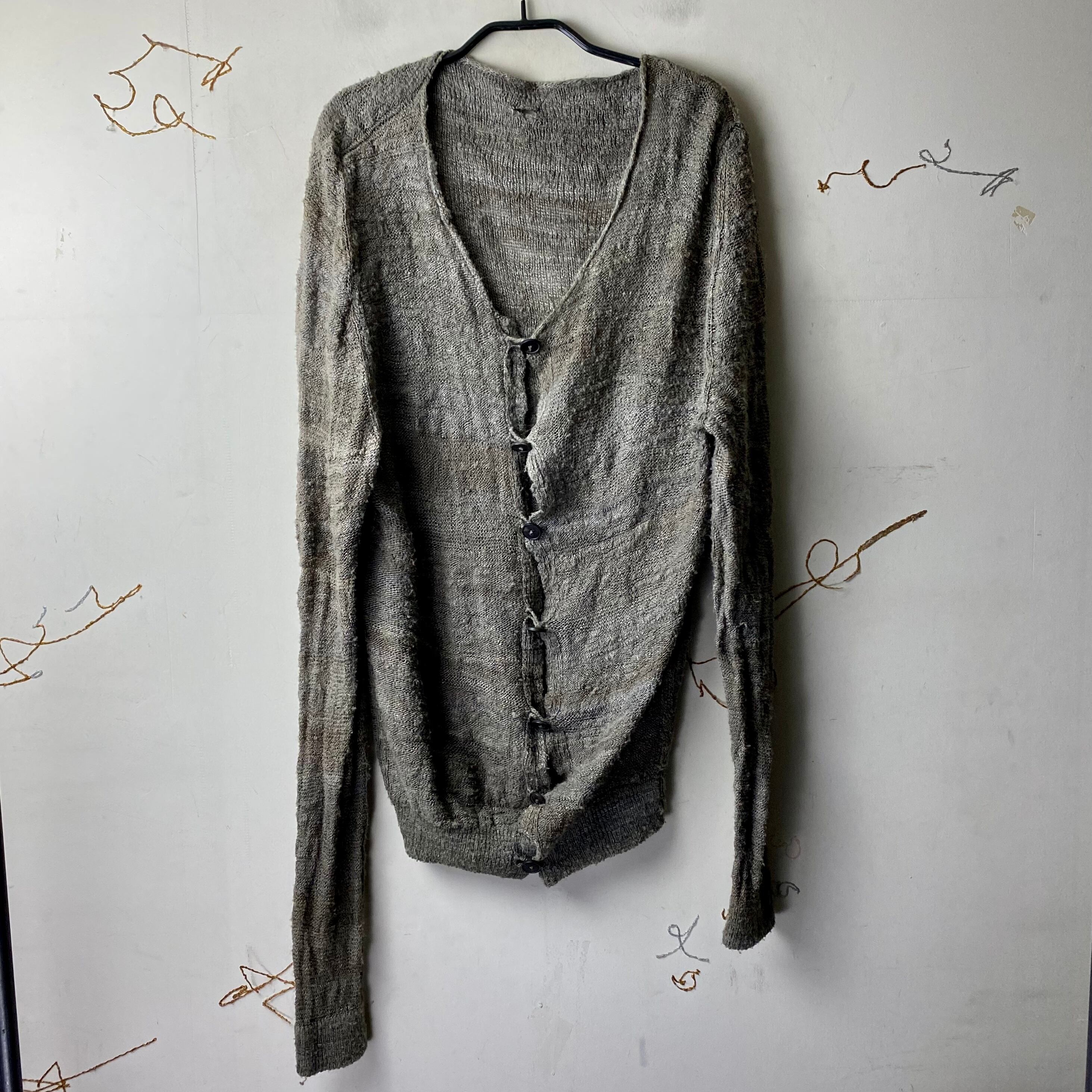 レーベルアンダーコンストラクション カーディガン LABEL UNDER CONSTRUCTION asymmetrical drape cardigan | NOIR ONLINE