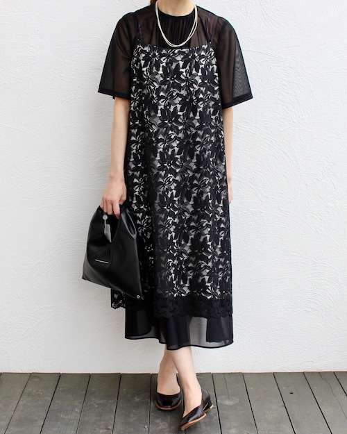 PANORMO/lace sheer dress