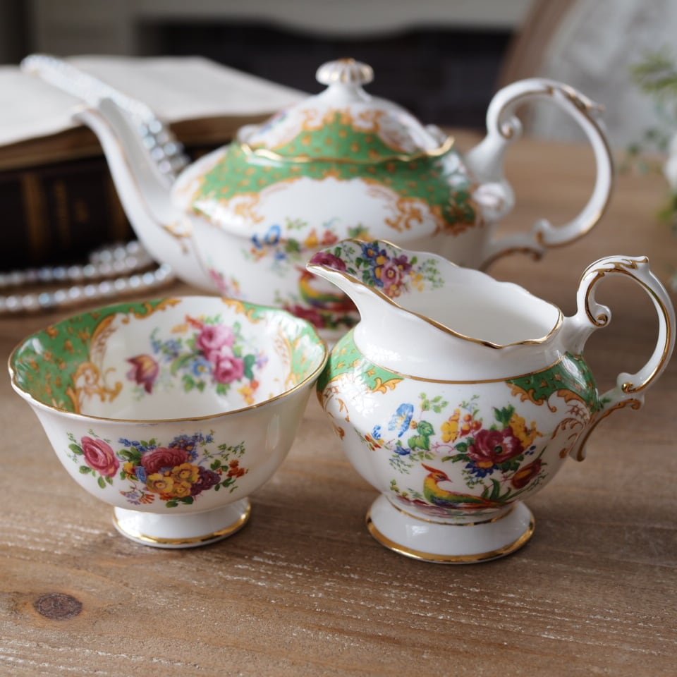 英国パラゴン ロッキンガム グリーン 優雅なティーセット | Antique