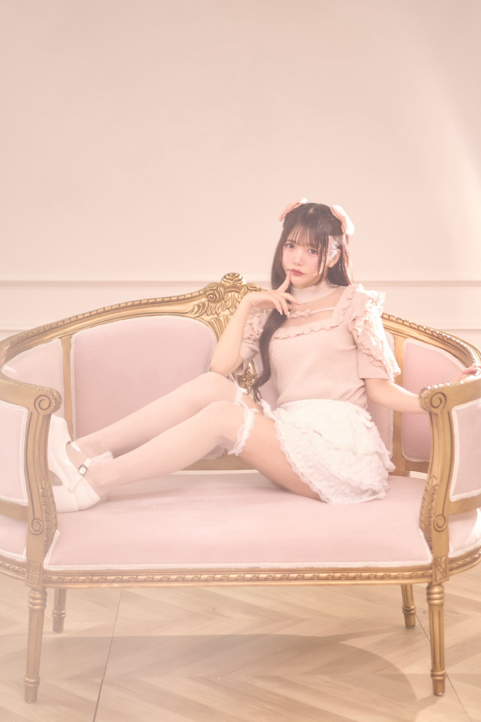 きらきらフリルサマーニット