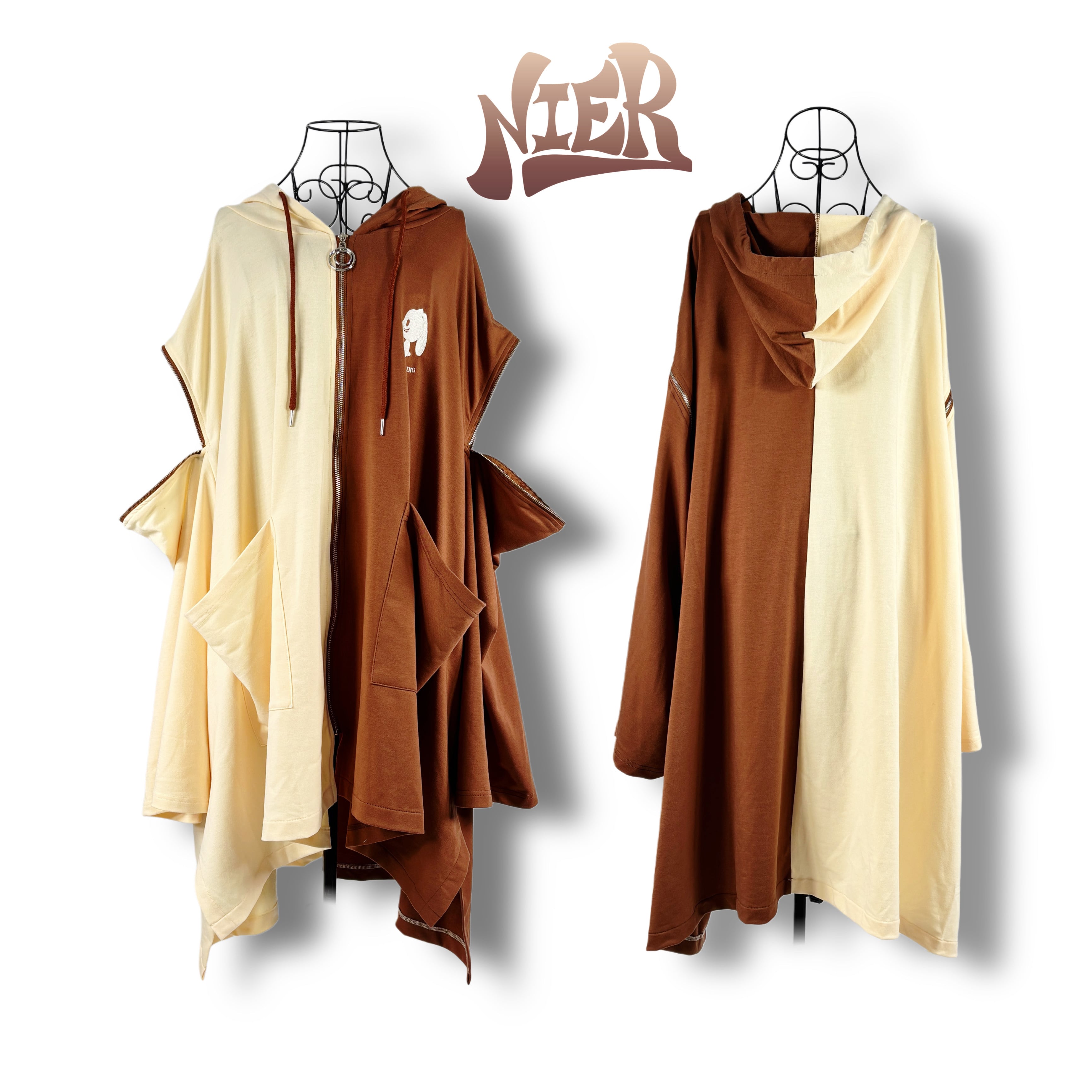 超OVERSIZE 2WAY SHOULDER ZIP PONCHO OUTER【MIKE COLOR】. | NIER