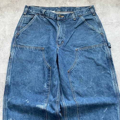 メキシコ製 デニム ダブルニー Carhartt B73-DST 33×34 詳細写真4