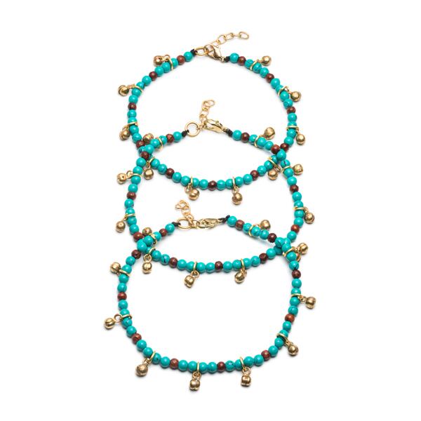 アンクレット ターコイズ 【フェアトレード商品】 | アジアの手