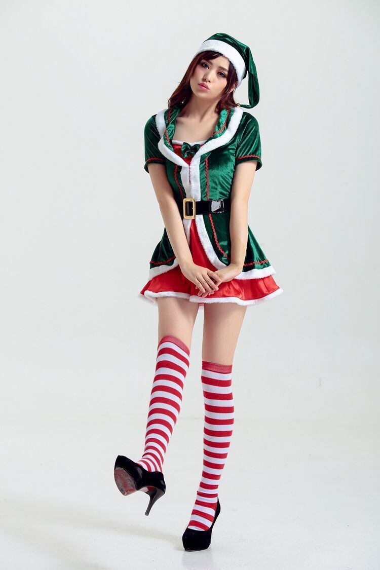 コスプレ服 サンタクロース クリスマスパーティー Xmaグリーンワンピース クリスマスカラー ファー レディースワンピース コスプレ衣装 コスチューム ハロウィン 秋 冬 レディース 女性用 かわいい サンタコスチューム クリスマス衣装 Ch1030 Styleline