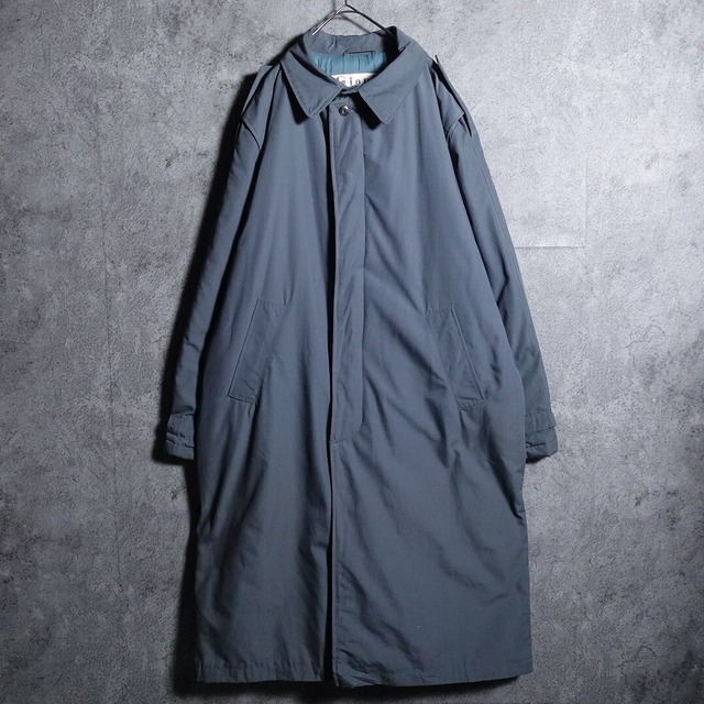 Blue gray tailoring padded long coat