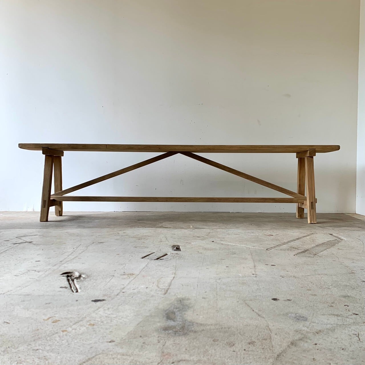 木のベンチ　古家具　0486