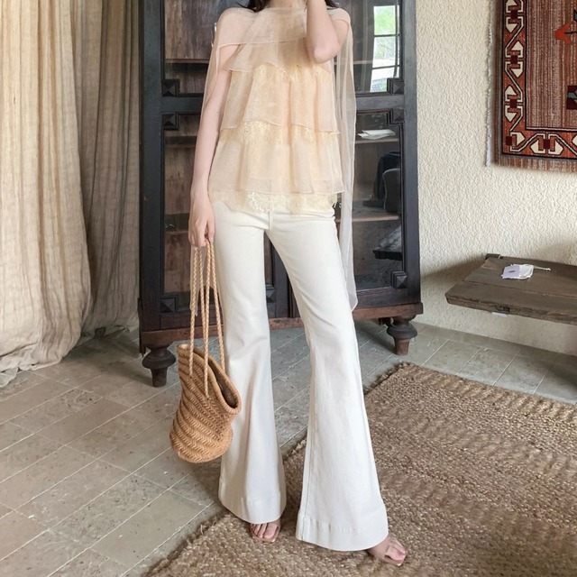 Perle haute-taille denim