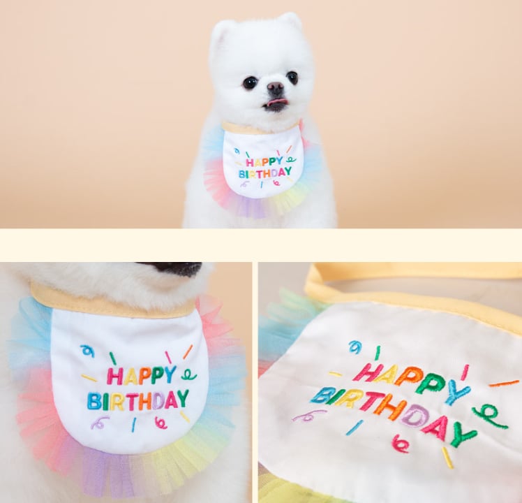 happy birthday cape  /  犬 首輪 おしゃれ 可愛い バンダナ 犬 アクセサリー 小型犬 中型犬 ペット用品 犬服 ドッグウェア ケープ