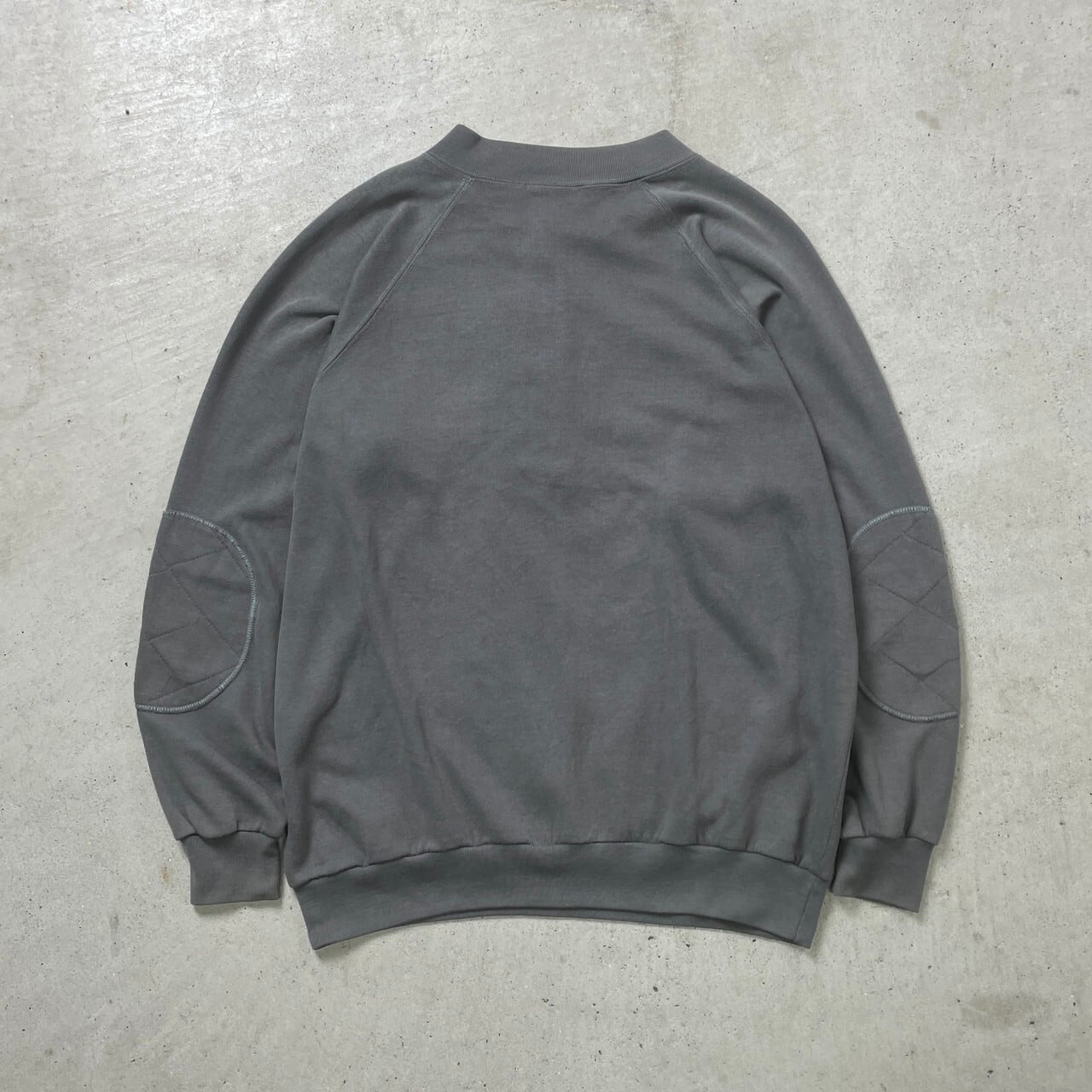 60s 70s VINTAGE 前V スウェット 濃グレー 両面 プリント｜ファッション