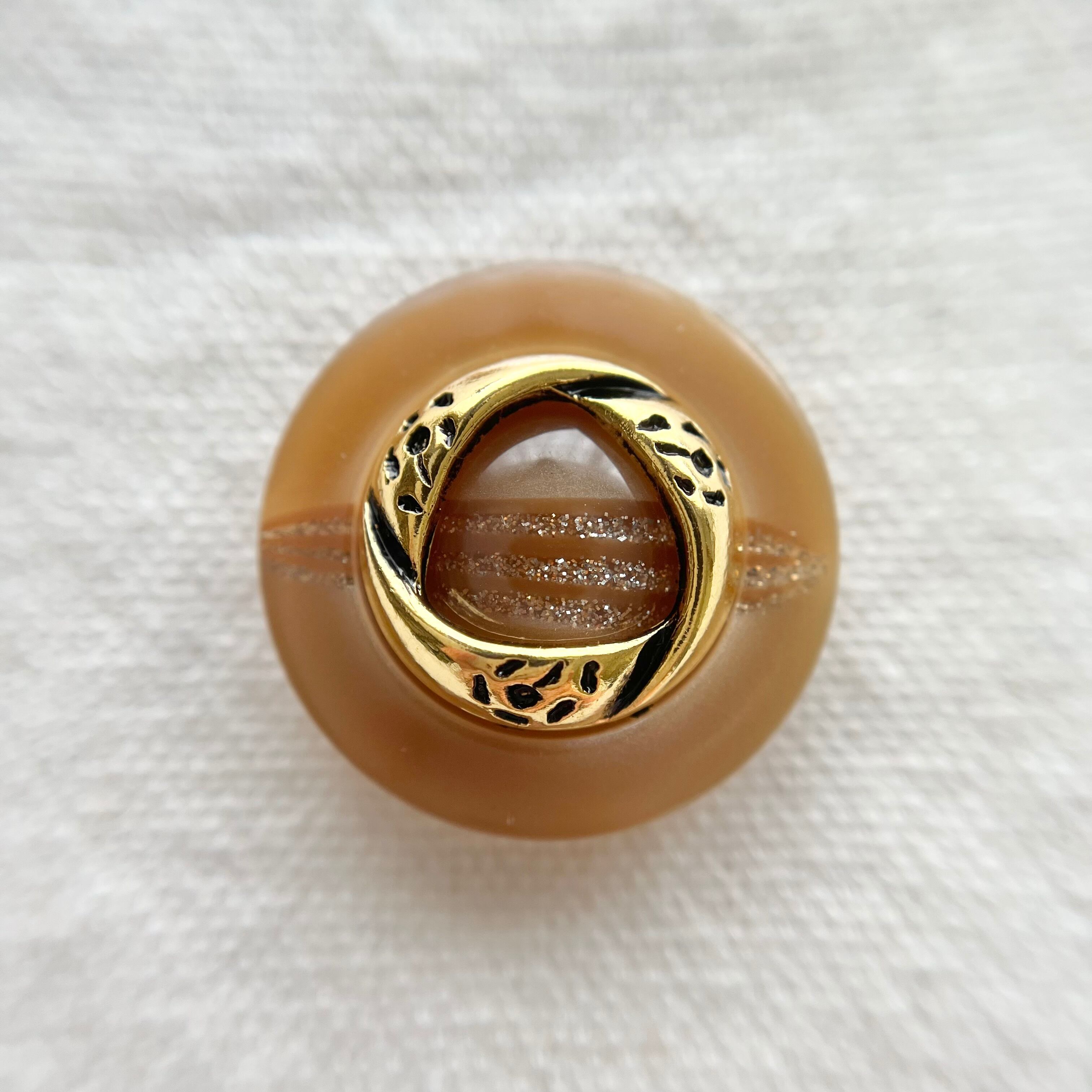 ゴールド重ねリング×ベージュ 22㎜